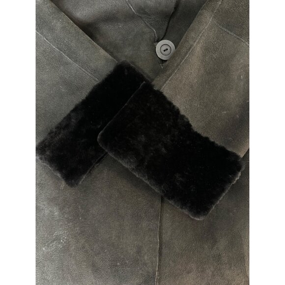 Blue Duck Women’s Coat M Genuine Shearling Fur Sheepskin Black READ - Picture 13 of 15